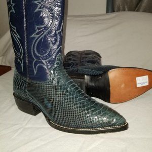 Green / Blue Snakeskin Boots